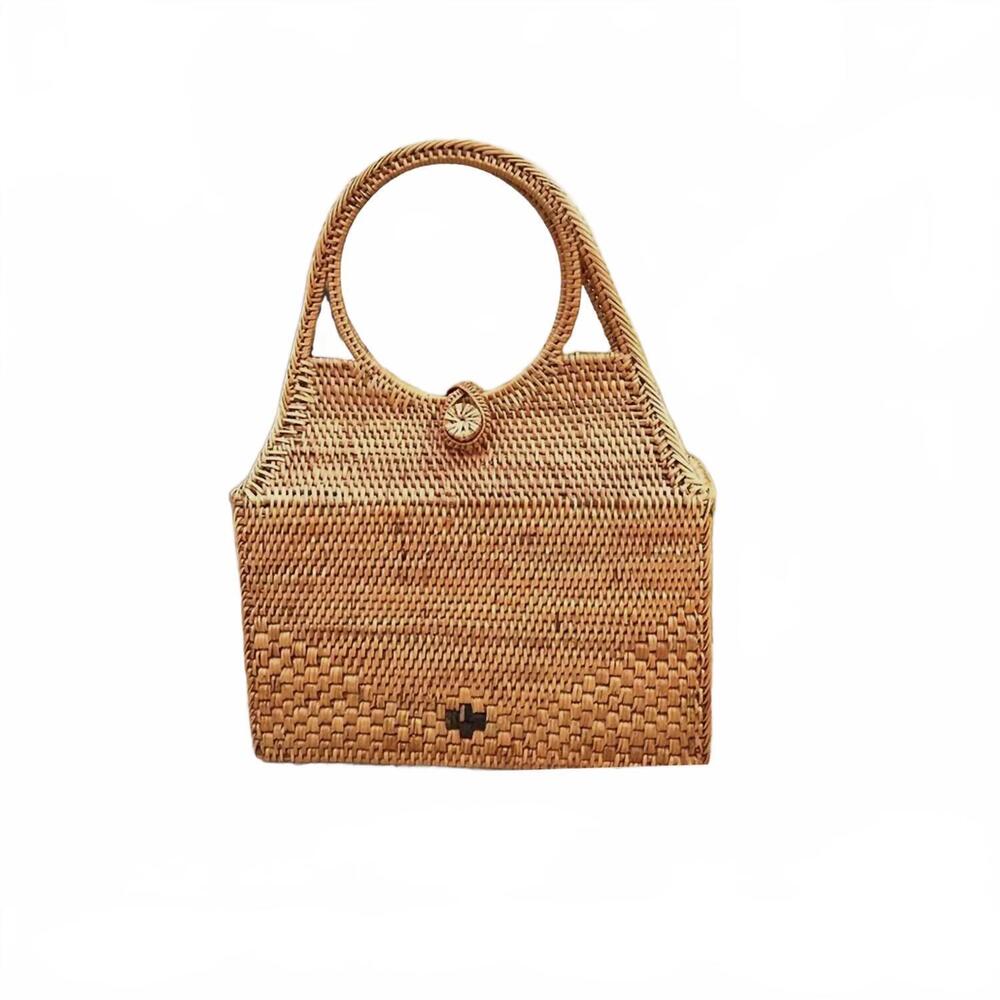 NEW THE WINDING ROAD women's ata vine round handle handbag in beige